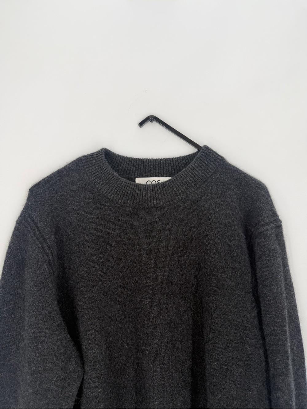 Cos Grey 100% Pure Cashmere Jumper Crewneck Long Sleeve Sweater